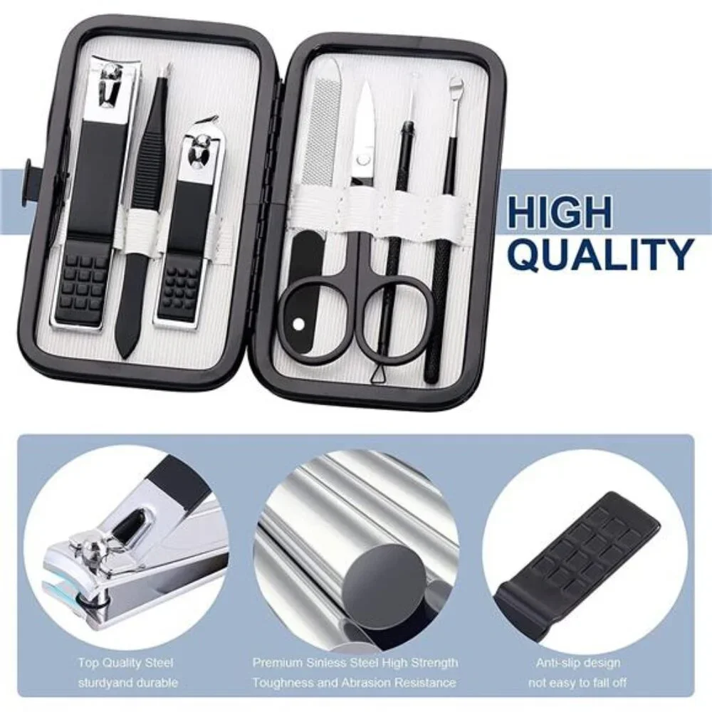 Manicure Set Professional Grooming Kits, Nail Clippers Pedicure Kit 8pcs Nail
